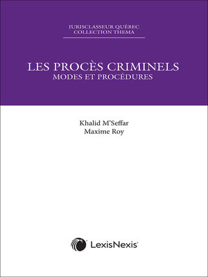 cover image of Thema - Les proces criminels : modes et procedures